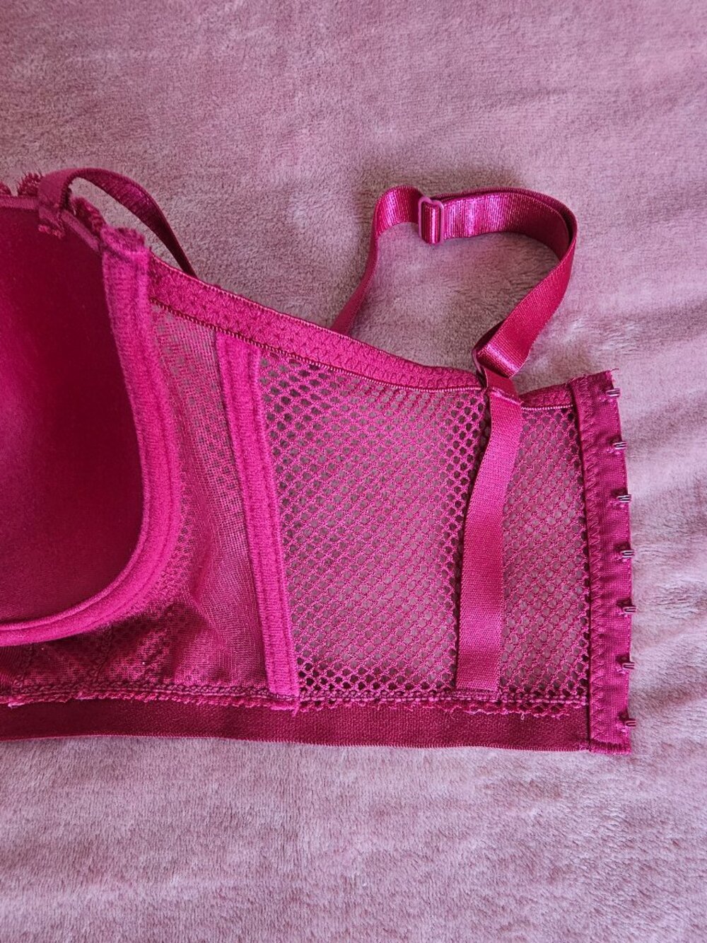 34DD bebe Fuchsia Lace Longline Bra - Picture 13 of 16